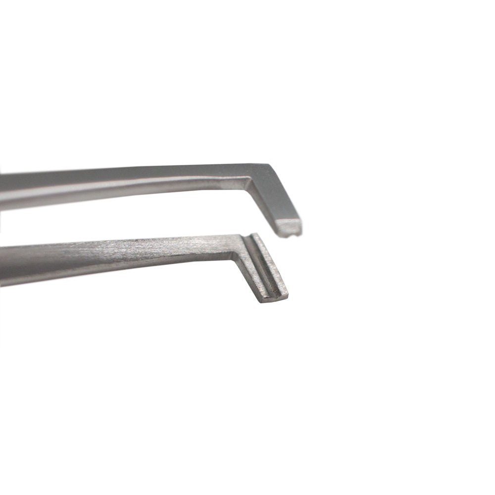 Self-Locking Bent Tweezers - 90 Degree Crosslock Fiber Grip For Jewelry & Wire Work