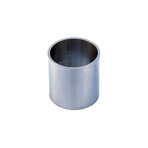 May include: A silver metal ring with a smooth, polished finish. The ring is cylindrical in shape and has a slightly rounded edge.