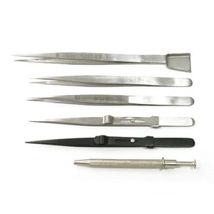 Diamond Tweezers Set of 6 Jewelry Tools Steel Tweezer Kit - 57-1554
