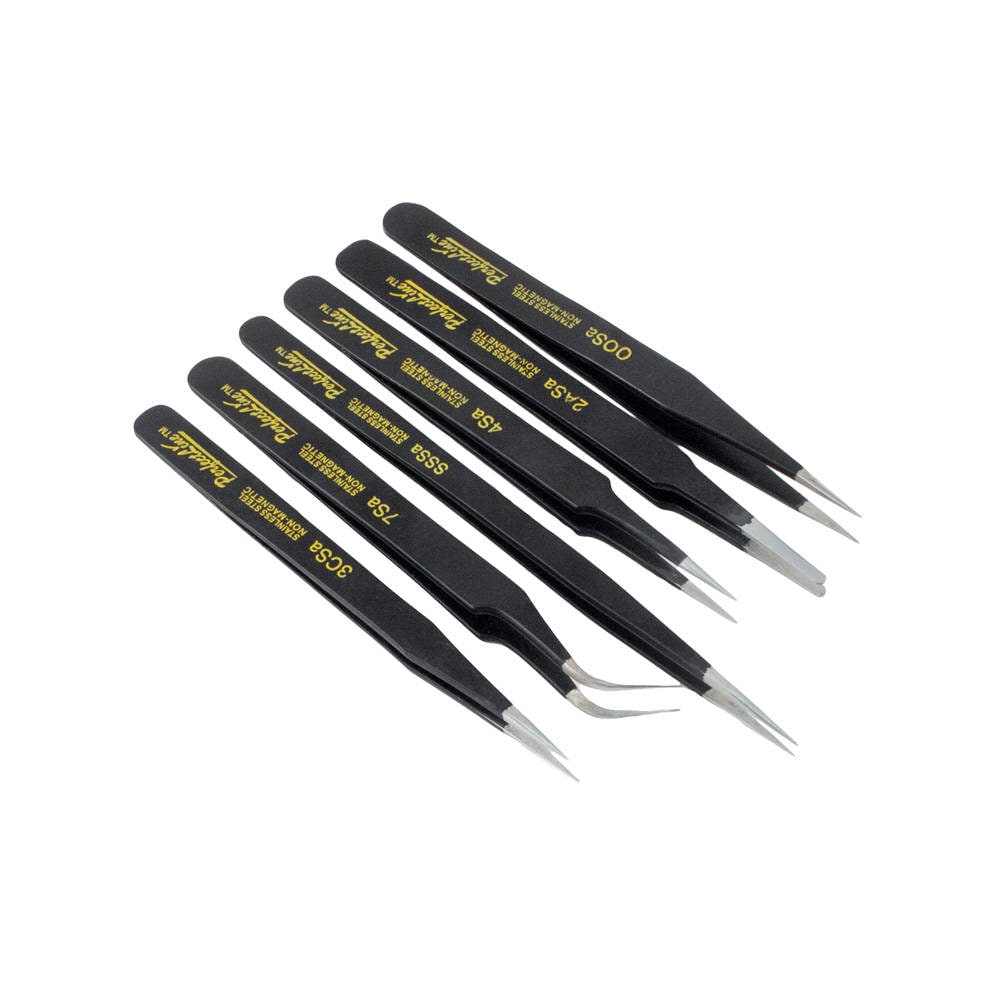 4piece Stainless Steel Tweezer Set Fine Point Straight Fine Point