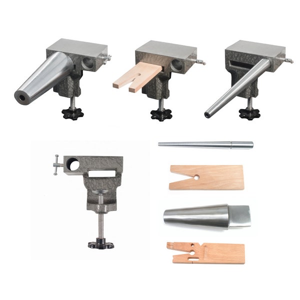 Bench Anvil Combo Kit - Bracelet and Ring Mandrels, Anvil, V Slot Bench Pin - 13-132