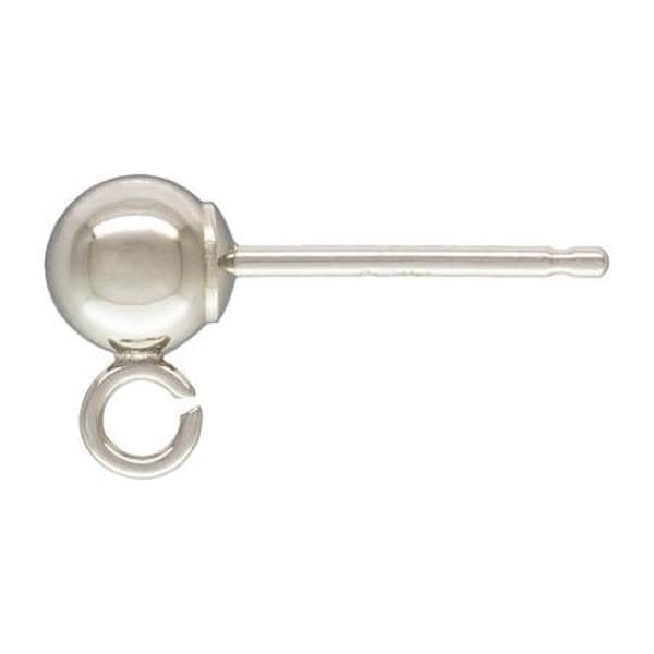 Pendiente de oreja - Pendiente de bola con aro de 3 mm a 5 mm - Plata de ley - Paquete de 20 piezas