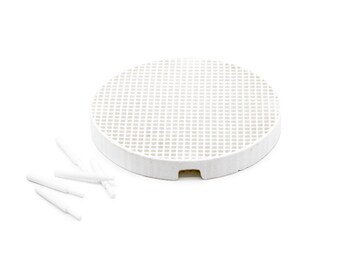 Round Ceramic Honeycomb Block with Pins for Soldering - 54-225