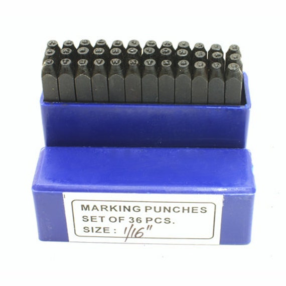 Letter and Number Stamp Set 1/16” 36pcs for Stamping Metal - 55-405