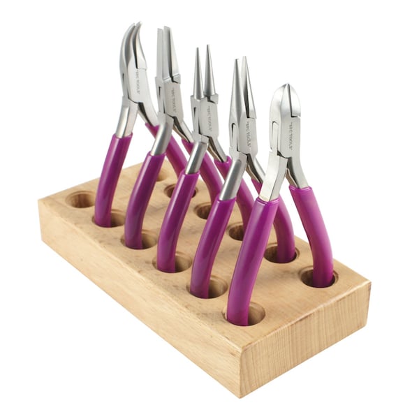 Set of 5 Pliers With Organizer - Mini Purple for Jewelry Making - KIT-4600