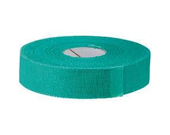 May include: A roll of teal athletic tape, a type of medical tape used for supporting muscles and joints.