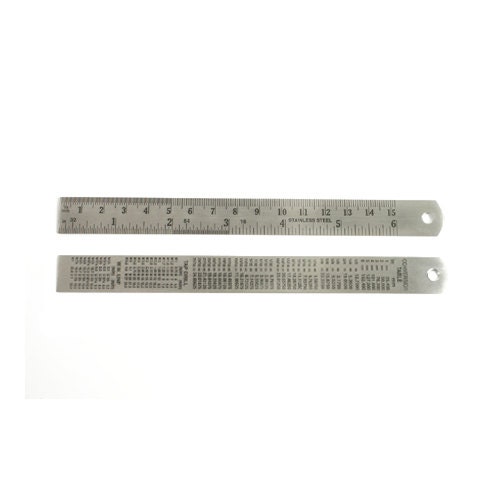 Small Metal Ruler 6 Inch (18cm) Brass Ruler for Bullet Journal with One Pen  Hold