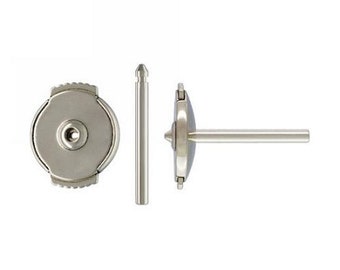 1 Paar - Sterling Silber Secure Earnut and Earpost - Alpha System / Schutzsystem / La Pousette - 27-1111-SS