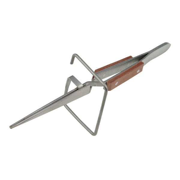 Cross Locking Tweezer with Stand - Straight Tip - 57-762