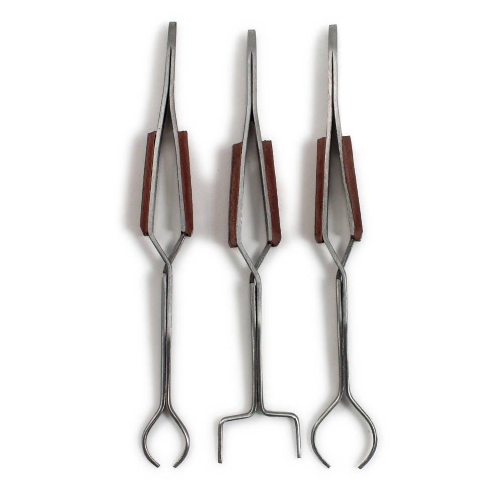 Locking Tweezers Set For Fly Tying (3pc) – Self-Locking, Z-Shape, Powder Coated, For Dubbing Loops & Beads