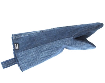 Denim Oven Glove of Upcycled Jeans, Blue