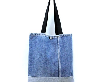 Denim Bag of Recycled Jeans, Blue