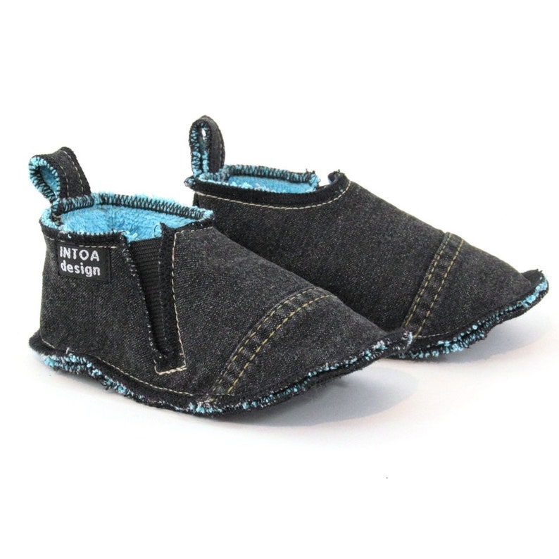 Denim Slippers of Recycled Jeans Kids With Rubber Bands - Etsy