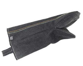 Denim Oven Glove of Upcycled Jeans, Grey