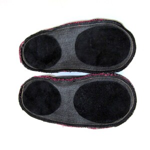 Denim Slippers of Upcycled Jeans, adults, zippered image 7