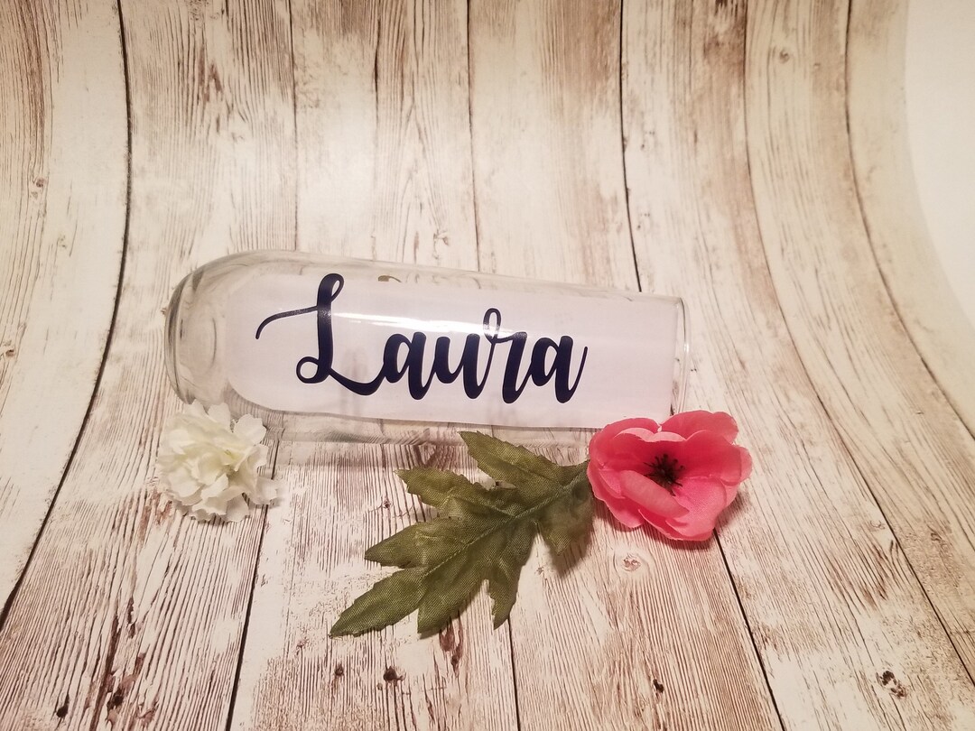 Personalized Champagne Glass Name Decal Etsy