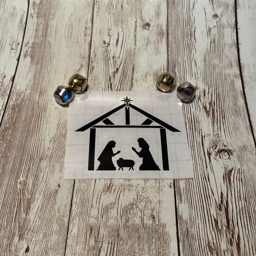 Nativity Scene Decal Christmas Nativity Scene Decal for Glass or Mug Etsy