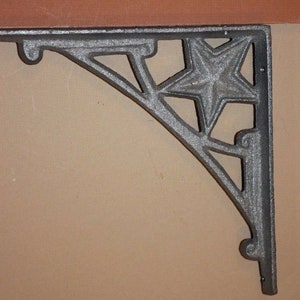 Cast Iron Lone Star Shelf Brackets 7 3 4 Inch Ready To Paint Etsy