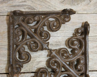 Farmhouse Kitchen Spice Shelf Brackets, Cast Iron 4 inch, B-27 Free Ship