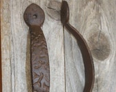 Cast Iron Mission Design Cabinet Pulls, Rustic Cast Iron Hammered-look Pulls, 8 inches , HW-57