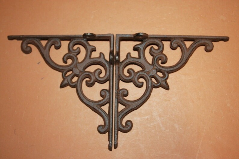 French Country Shelf Brackets 6 1/2 Inch Solid Cast Iron Etsy