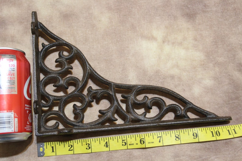 Extra Large Cast Iron Shelf Brackets 10 1/2 inch Fancy Etsy