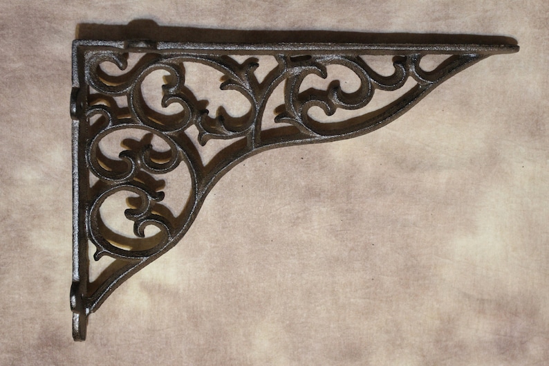 Extra Large Cast Iron Shelf Brackets 10 1/2 inch Fancy Etsy