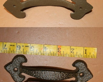 Rustic Americana Cabinet Hardware Handles Pulls, 6 7/8", Cast Iron, HW-14b