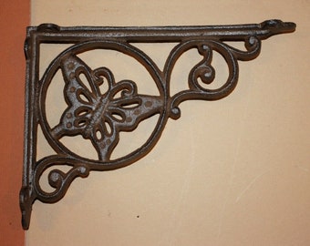 Cast Iron Shelf Brackets Butterfly Design, Metal Corbels, B-16 Free Ship