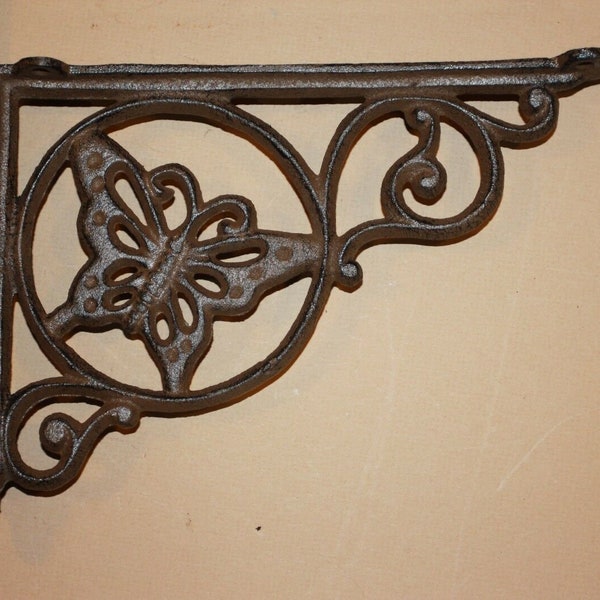 Cast Iron Shelf Brackets Butterfly Design, Metal Corbels, B-16 Free Ship