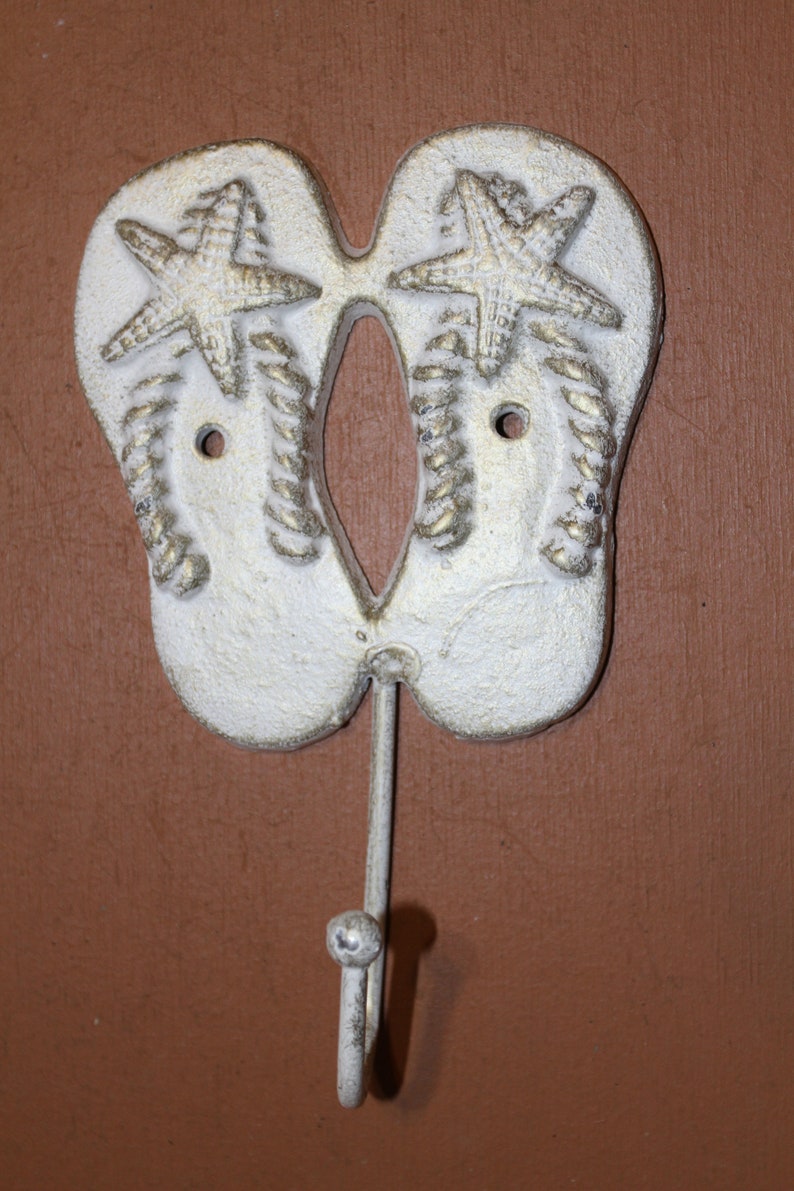 Beach Bathroom Towel Hooks Cast Iron 7 3/8 Inch 4 of H123 Etsy