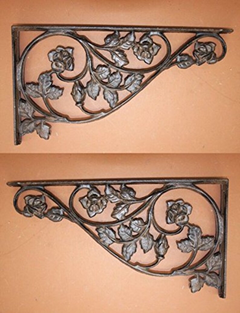 2 Large Heavy Duty Cast Iron Shelf Brackets 17 inch B20 Etsy