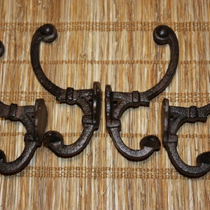 Cast Iron Wall Hooks Double Hooks, 5 1/4 inch, Volume Priced, H-110 Free Ship image 5