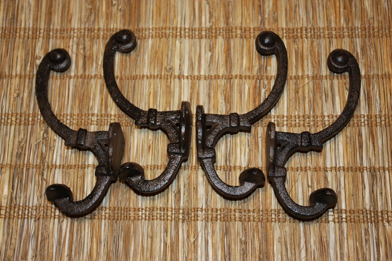 Cast Iron Wall Hooks Double Hooks, 5 1/4 inch, Volume Priced, H-110 Free Ship image 5