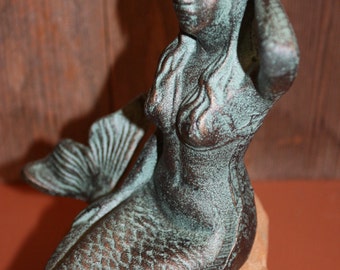 1) Gifts For Dad Antiqued Look Mermaid Shelf Decor, Cast Iron, BL-76 Free Ship