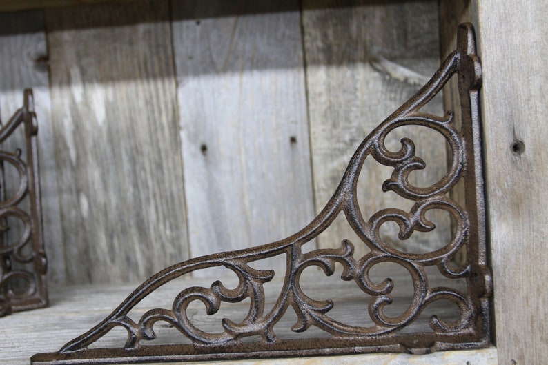 Extra Large Cast Iron Shelf Brackets 10 1/2 inch Fancy Etsy
