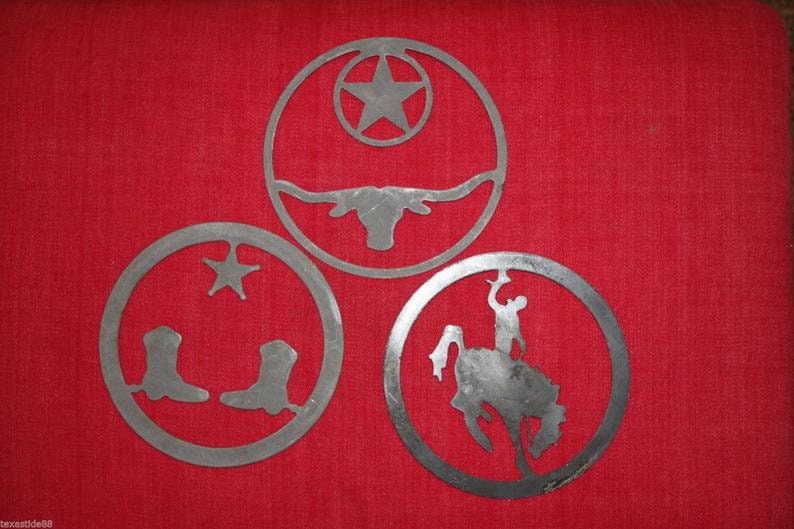 Country Western Metal Laser Cutouts 18 pieces total 6 of Etsy