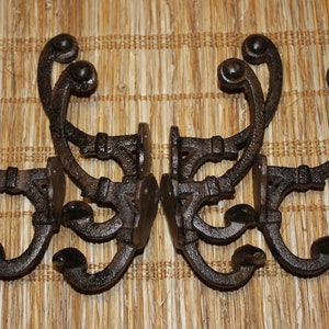 Cast Iron Wall Hooks Double Hooks, 5 1/4 inch, Volume Priced, H-110 Free Ship image 6