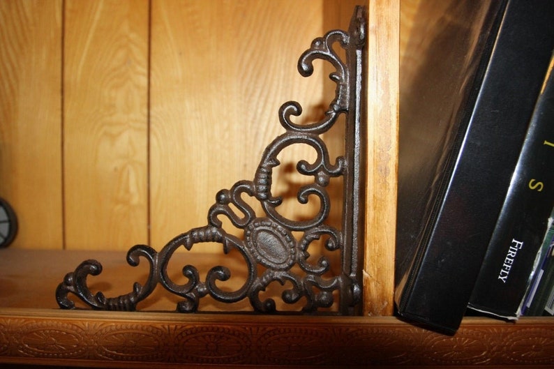 French Provincial Wall Shelf Brackets 8 Cast Iron Etsy
