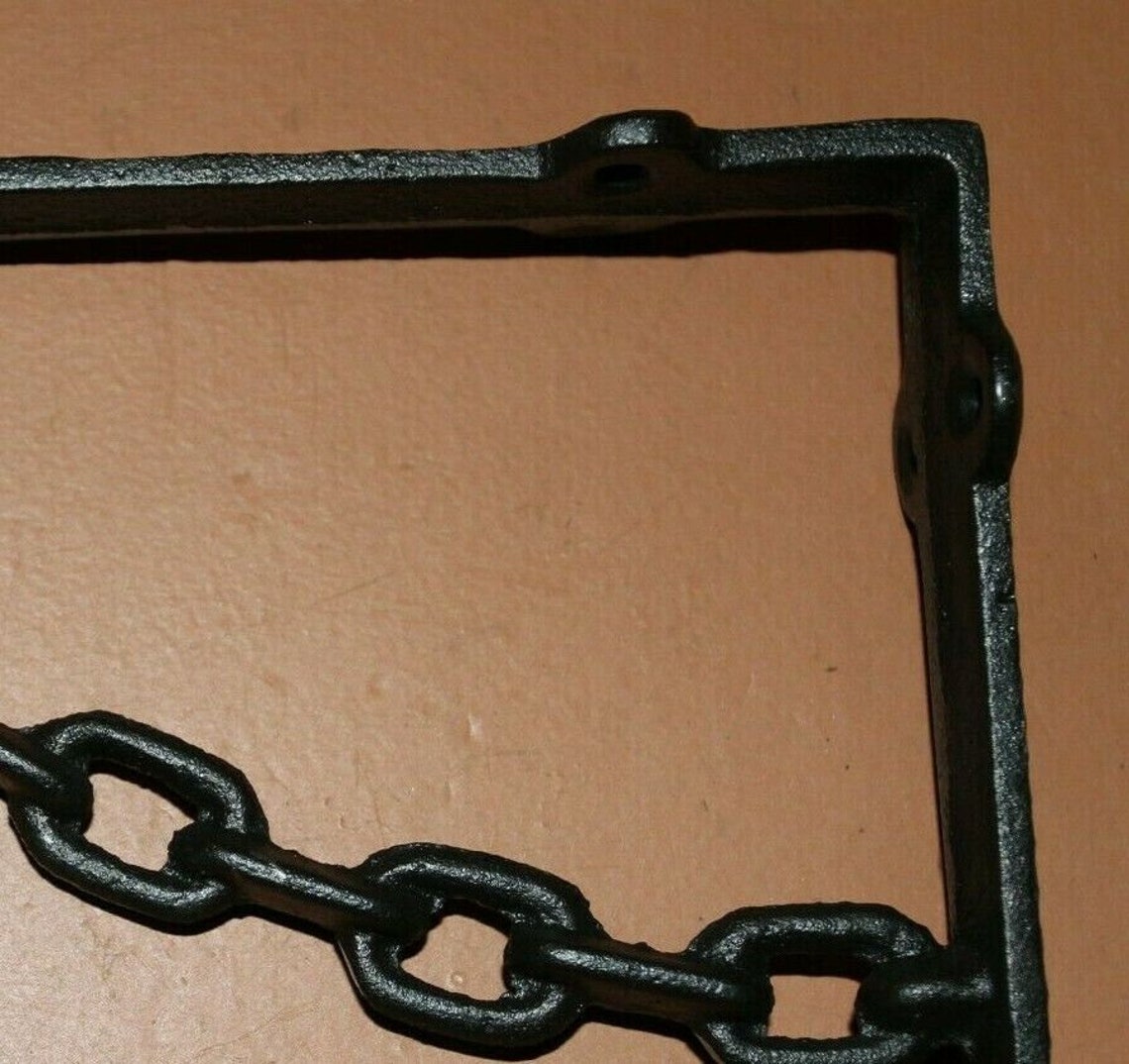 Black Chain Shelf Brackets 7 7/8 Cast Iron Volume Etsy