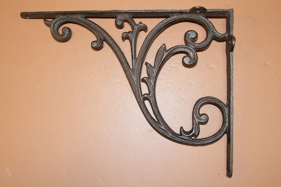 XL Large Decorative Shelf Brackets Heavy Cast Iron, 16 Inch, B85 Free