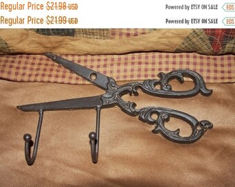 14 % OFF 1) piece Scissors Shears Wall Hook, Sewing Room Organization, Sewing Decor, Vintage-look scissors shears, free ship, H-64