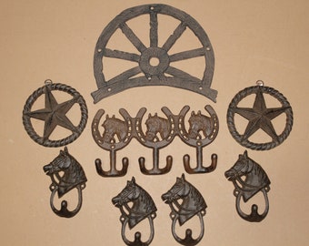 8) Cowboy Decor Gifts For Dad, Cast iron, Ranch Reflections Free Ship