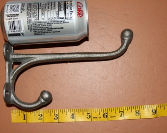 Rustic Hall Tree Hook, Unfinished Raw Rusty Cast Iron 7 3/4", H-92 Free Ship