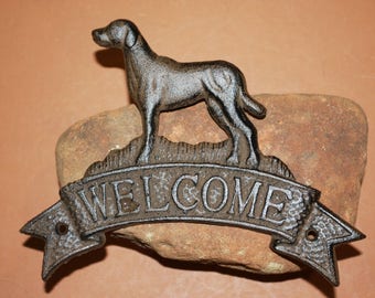 Labrador Retriever Welcome Sign, Labrador Retriever Welcome Plaque,Labrador Retriever Front Door Decor,Cast Iron, W-33 Free Ship