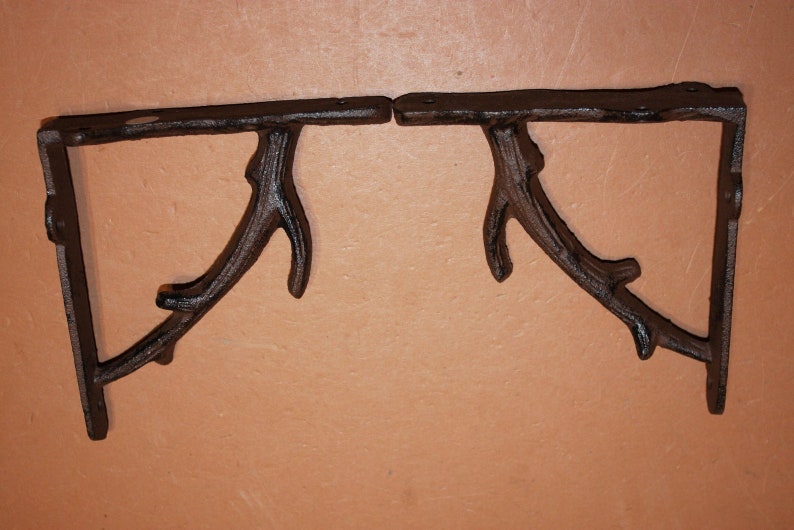 Forest Theme Shelf Brackets / Solid Cast Iron Tree Branch 5 Etsy