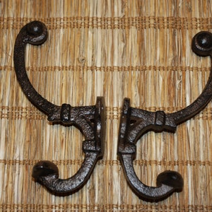 Cast Iron Wall Hooks Double Hooks, 5 1/4 inch, Volume Priced, H-110 Free Ship image 3