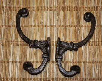 Old Fashion Coat Hat Wall Mounted Hooks, Vintage-look Cast Iron, 5 1/4 inch, H-110 Free Ship