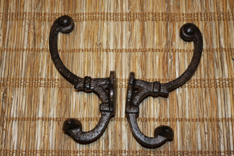Cast Iron Wall Hooks Double Hooks, 5 1/4 inch, Volume Priced, H-110 Free Ship image 3