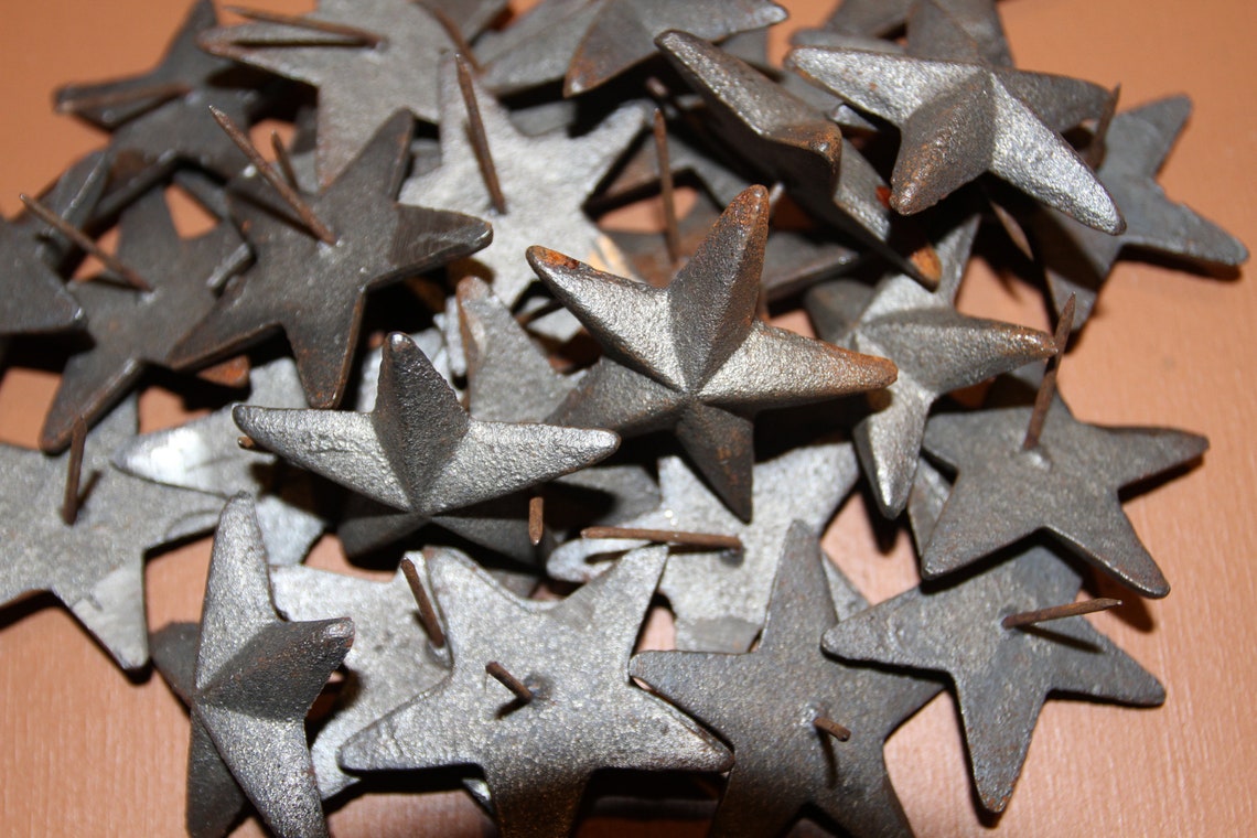 Western Star Shutter Clavos / Rustic Nail Heads Cast Iron 2 Etsy